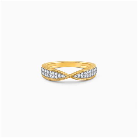 Gold Twined Desire Diamond Ring – Heer by GIVA