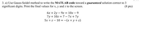 Image result for How to Write Code in MATLAB Using Gauss-Seidel