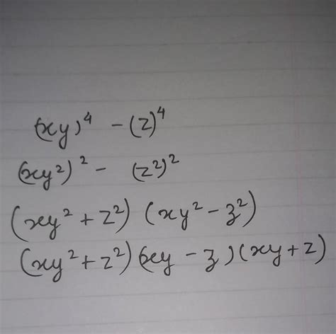(ii) (xy)4 - z4 factorise it - Brainly.in