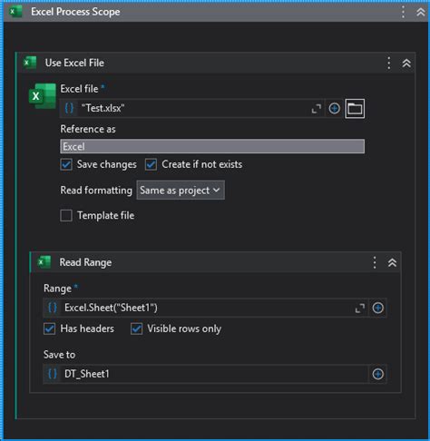 Image result for UiPath 2021 Version 10.4 Excel Read Range Example