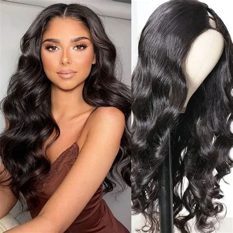 Amazon.com : Recomtic U Part Wigs Kinky Straight Human Hair V Part Wig ...