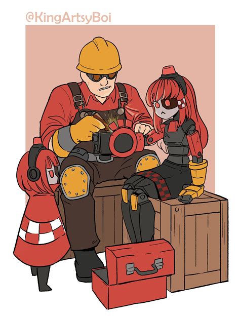engineer, red engineer, mimi-sentry, and mini-sentry-chan (original and ...