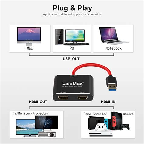 LalaMax HDMI Video Capture Card,Support HDMI in and Out 4K Video Strea ...