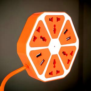 GUGGU Extension Board Hexagon Electrical Cord Power 4 Socket & 4 USB ...