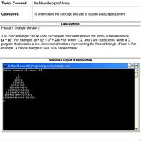 Image result for Pascal's Triangle Version 2 Programming C