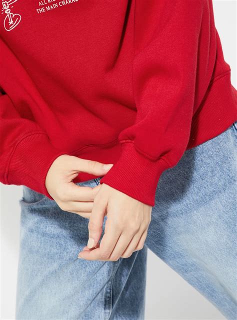 Buy ALAYA F x URB_N Women Printed Oversized Sweatshirt Online at just ...