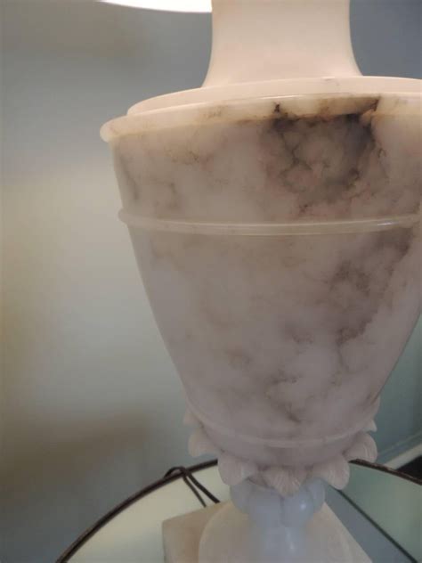 Tall Alabaster Table Lamp in Grey and White at 1stDibs | vintage ...