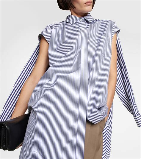 Sacai - Striped cotton poplin shirt dress Sacai