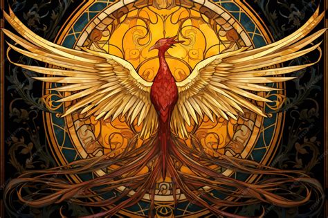 Premium AI Image | Gilded phoenixes symbols of rebirth and resurrection ...