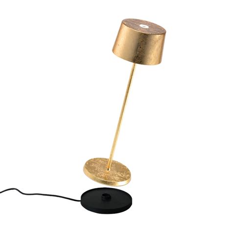 Zafferano Olivia 3K rechargeable table lamp gold | Lights.ie