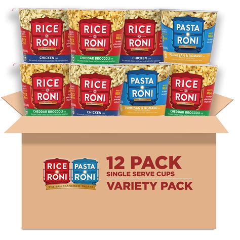 PASTA RONI Quaker Rice AIF4 a Roni Cups Individual Cup, 3-Flavor ...