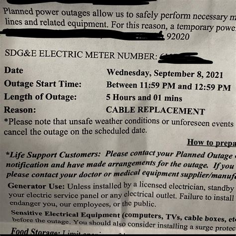 Got this “Notice of Planned Outage” today from SDGE. Am I the only one ...