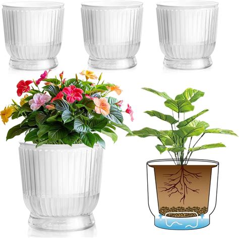 Amazon.com: T4U Self Watering Planter, 6 Inch Pot for Plant Indoor ...