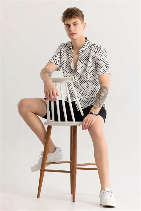 Buy Men's Absyss Abstract White Shirt Online | Snitch – SNITCH