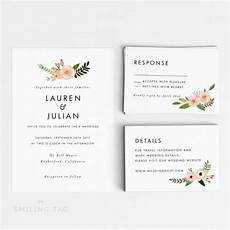Ready To Print Wedding Invitations by Printable Wedding Invitation Set Floral Wedding Ready To Print Wedding Invitations