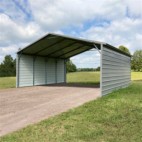24x20x9 Carport with Sides – Village Carports