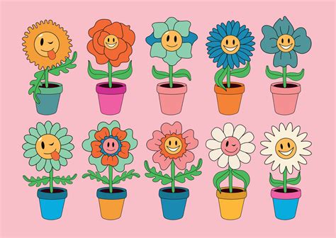 Cartoon Cute Flower Pot at Eileen Porras blog