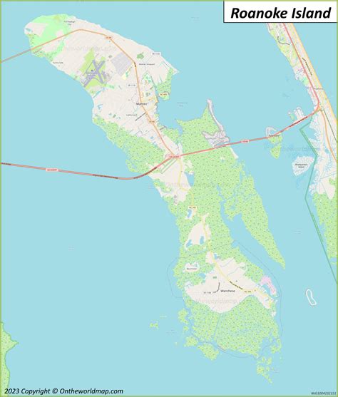 Roanoke Island Map | North Carolina, U.S. | Detailed Maps of Roanoke Island