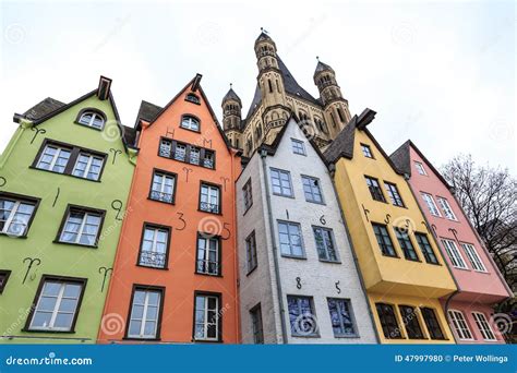 Old Colorful Houses in the City Cologne in Germany Stock Photo - Image ...
