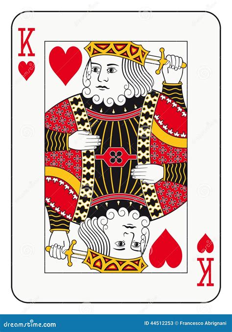 King Of Hearts Playing Card Suit. Outline Drawing Royalty-Free Stock ...