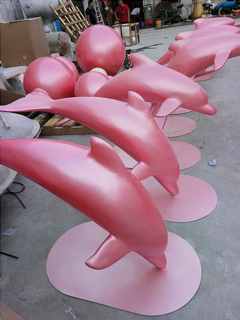 海豚玻璃钢雕塑案例-玻璃钢雕塑-南京先登雕塑有限公司