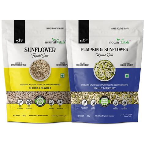 NourishVitals Sunflower Roasted Seeds + Pumpkin & Sunflower Roasted Se ...