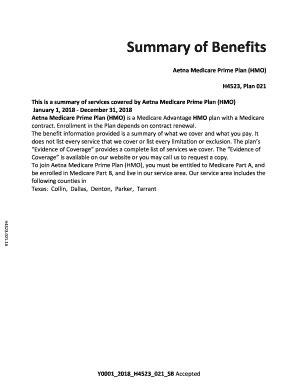 Fillable Online Aetna Medicare Prime Plan (HMO) Fax Email Print - pdfFiller