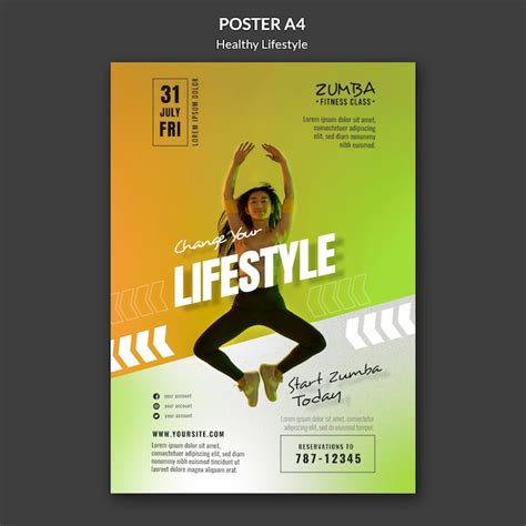 Modèle d'affiche de style de vie Zumba | PSD Gratuite