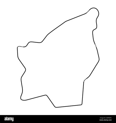 San Marino country simplified map. Thin black outline contour. Simple ...