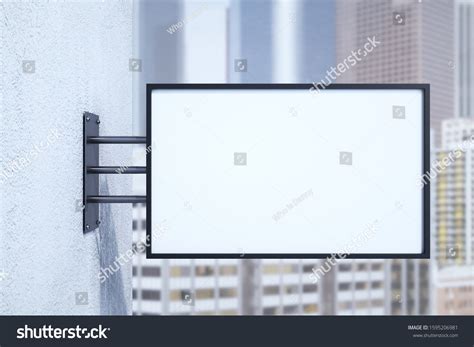 Blank Black Rectangular Banner On Wall Stock Illustration 1595206981 ...