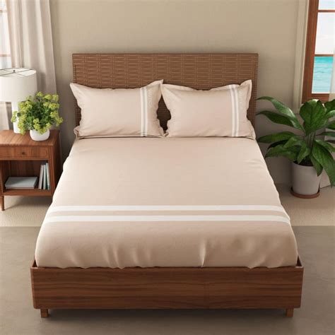 Buy NAUTICA Coastal Stripe Cotton 500TC 3Pcs Super King Bedsheet Set ...