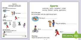 Sports Worksheet Reading 的图像结果