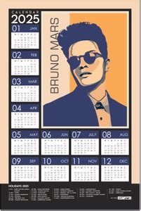 ARTBOX Bruno Mars Singer | Music Wall Calendar 2025 | Calendar 2025 ...