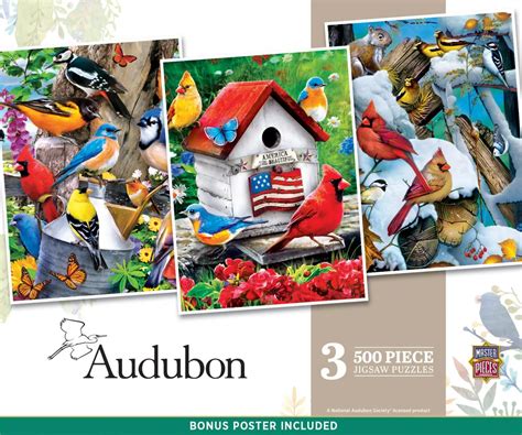 3 Pack - Audubon - 500 x 3 Piece Jigsaw Puzzle by MasterPieces ...
