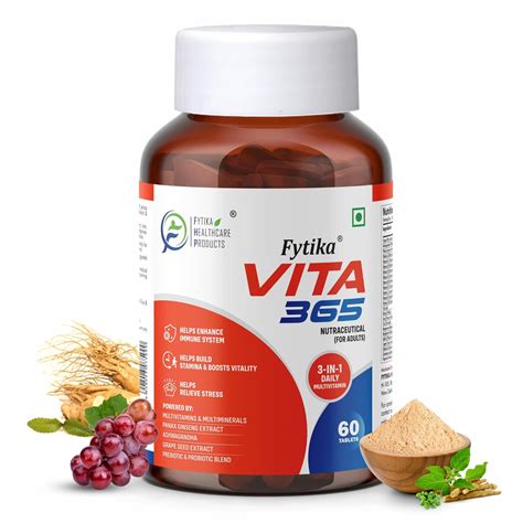 Fytika Vita 365-60 Tablets (Pack of 1) | Multivitamin For Men and Women ...