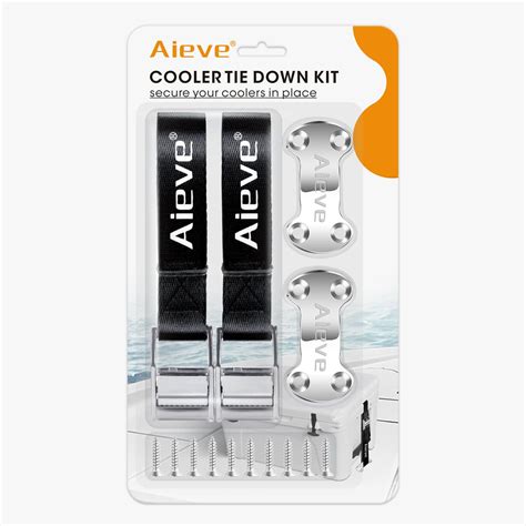 Aieve Cooler Tie Down Straps Kit - Ice Chest Lock Bracket - Cooler ...