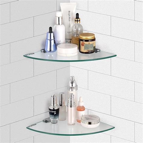 Amazon.com: Glass Corner Shower Shelves, Tempered Floating Glass ...