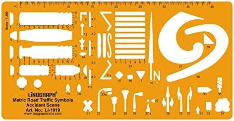 Buy Linograph Metric Road Traffic Symbols Accident Scene Drafting ...