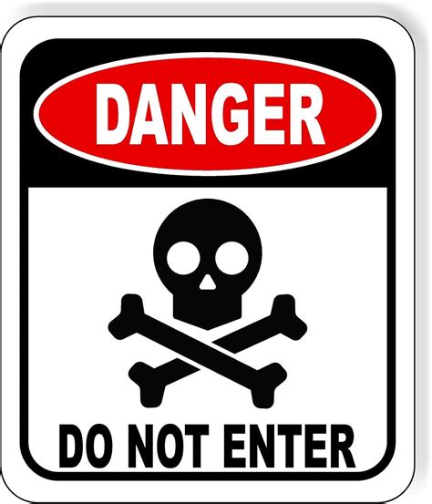 DANGER skull symbol DO NOT ENTER Aluminum Composite Outdoor Sign 8.5 ...