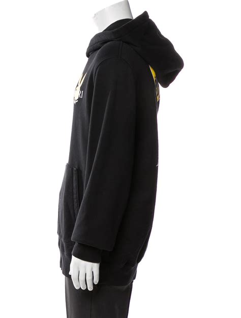 AllSaints Graphic Print V-Neck Hoodie - Black Sweatshirts & Hoodies ...