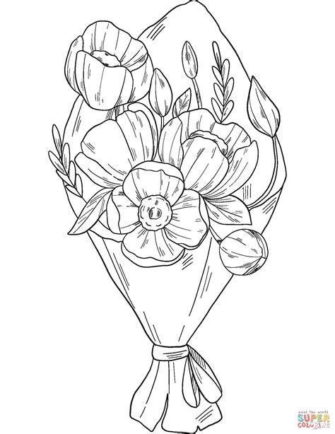 Flower Bouquet coloring page | Free Printable Coloring Pages