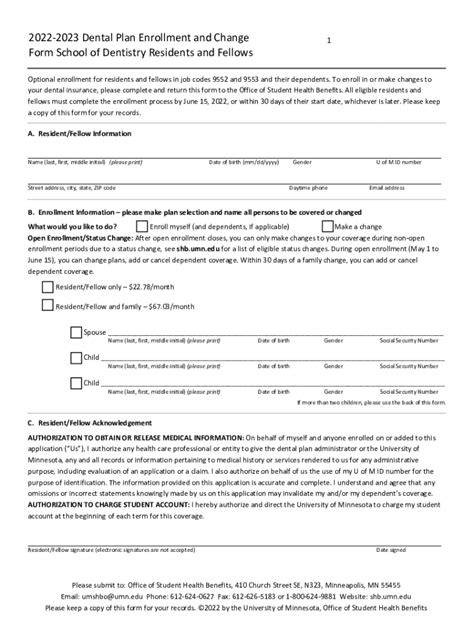 Fillable Online shb umn 2021-2022 SOD RFI dental plan form Fax Email ...