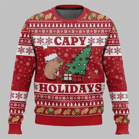 Capy Holidays Ugly Christmas Sweater - gullprint.com