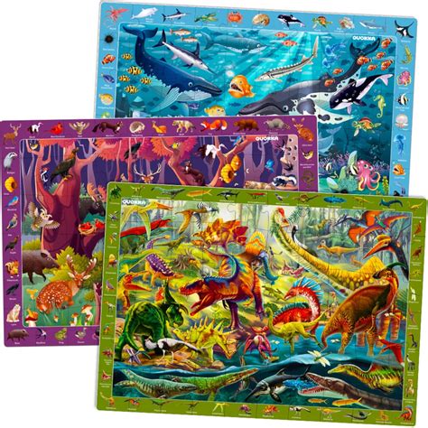 QUOKKA 100 Pieces Floor Puzzles for Kids Ages 4-6 – 3 Jigsaw Kids ...