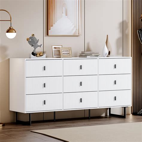 Snapklik.com : Chrangmay White 9-Drawer Chest Of Drawers For Bedroom ...