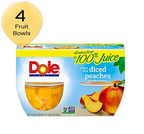 Dole Fruit Bowl, Peaches 4/4oz Pack | RDM Wholesale