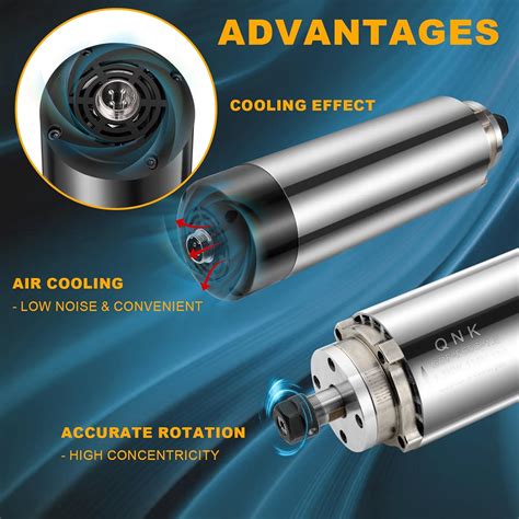 QNK CNC Spindle Motor, 1.5KW Air Cooled Spindle India | Ubuy