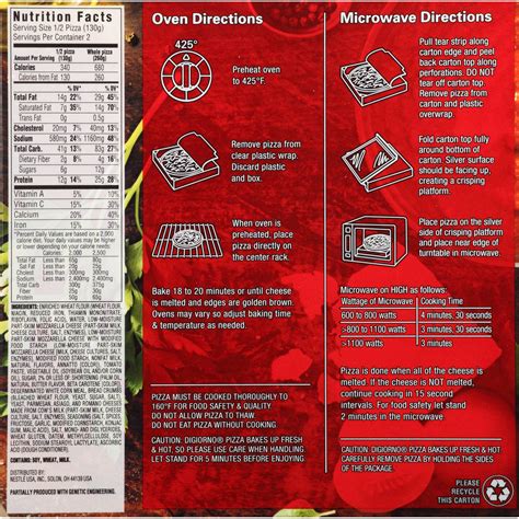 Digiorno Pizza Nutrition Label
