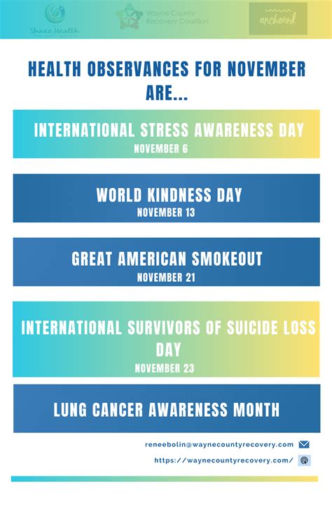 Health Observances – Wayne County Recovery Coalition