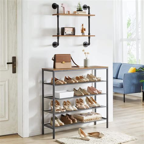 Buy IBUYKE Shoe Rack, 5-Tier Shoe Shelf, Shoe Organizer with 4 Metal ...